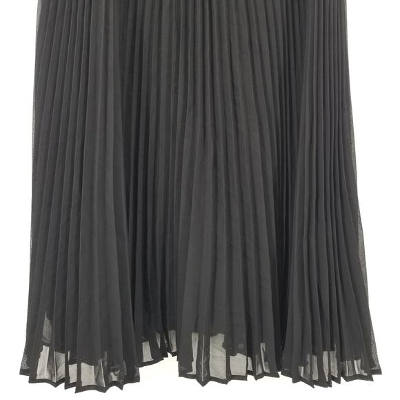 White House Black Market Crochet Lace Dress 00 Sleeveless Pleated Skirt Black - Picture 5 of 8